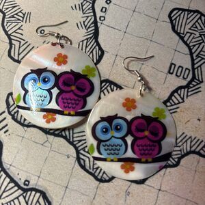 Shell Earrings With Cute Owls